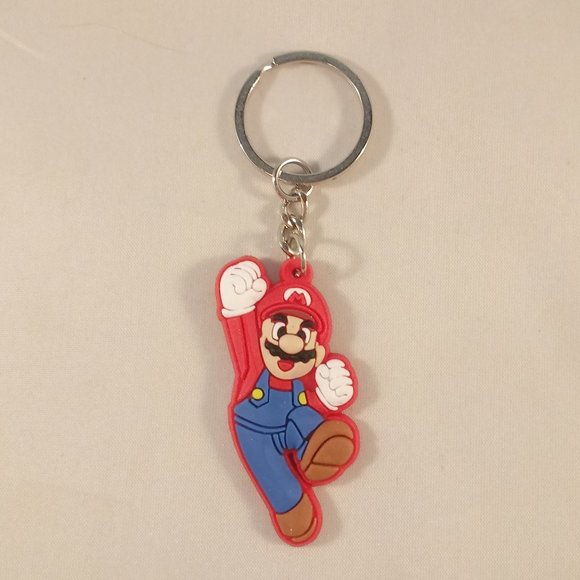 Men's Silver Mario Brothers Mario Luigi Wario Characters Keychain Key Ring 3 pcs - Picture 3 of 5